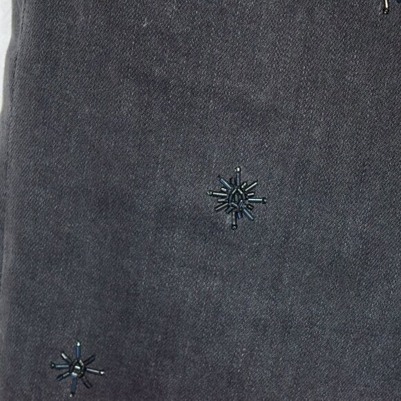 Talbots Petite 8P Black Jeans Crystal Embellished High Rise Ankle Straight - Picture 4 of 9